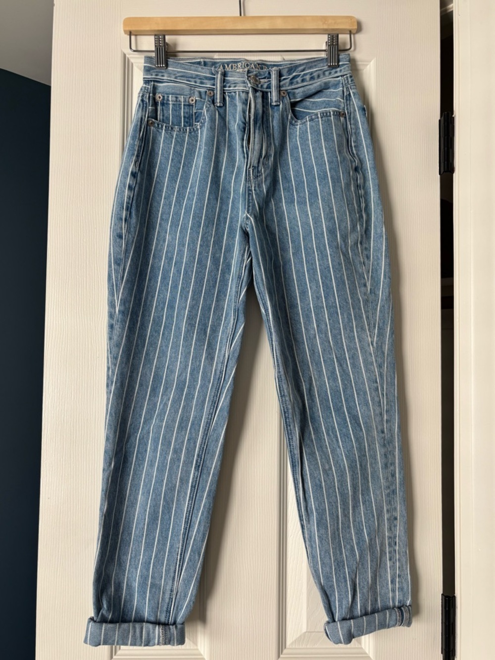 American Eagle Light Blue Pinstripe Jeans